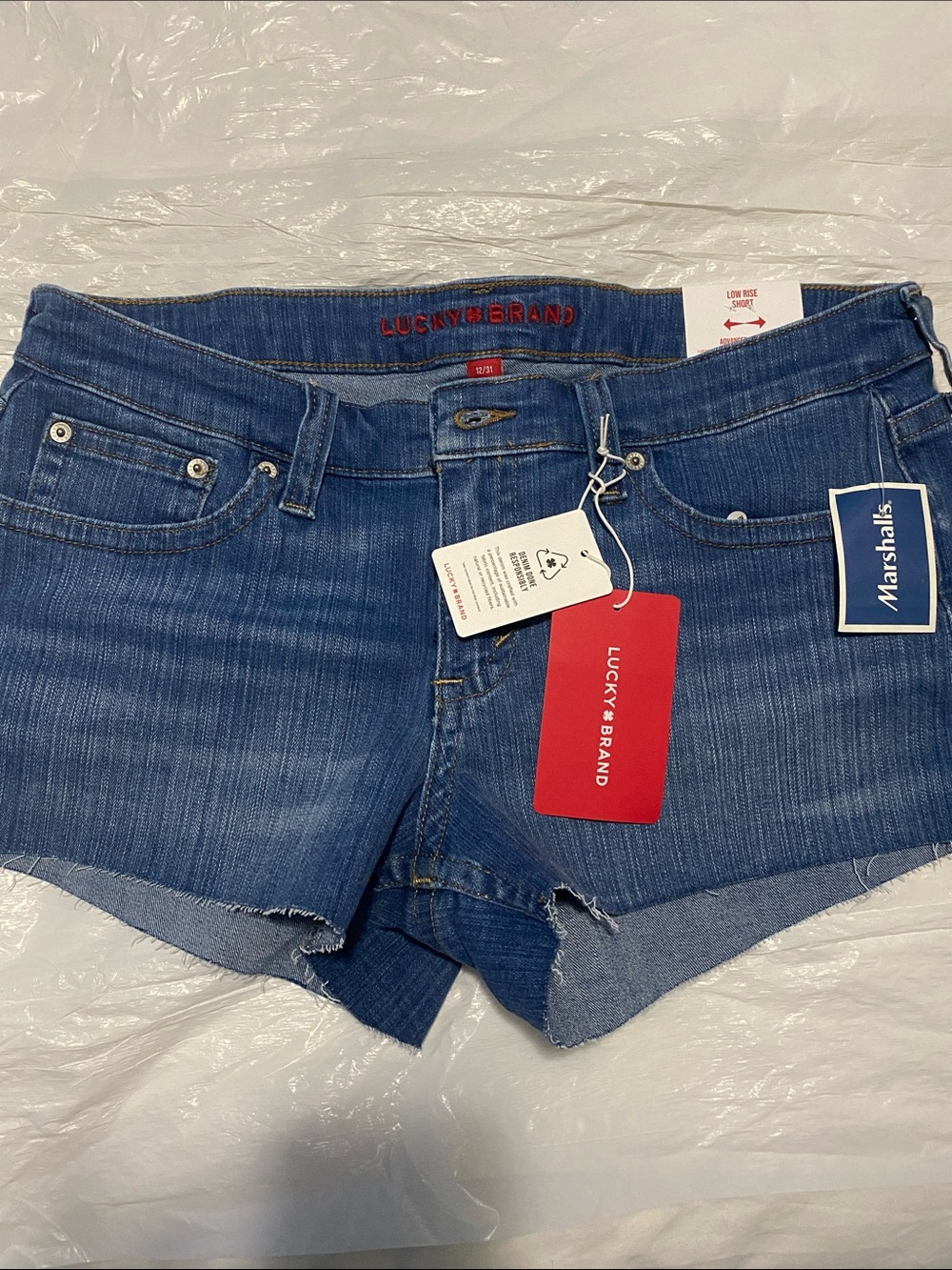 Lucky Brand Blue Distressed Denim Cutoff Shorts